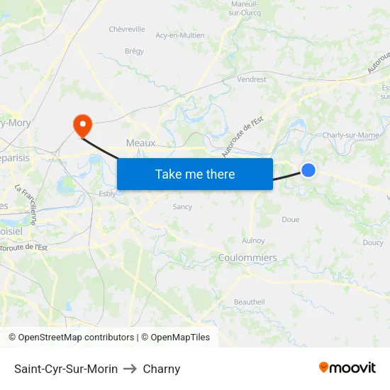 Saint-Cyr-Sur-Morin to Charny map