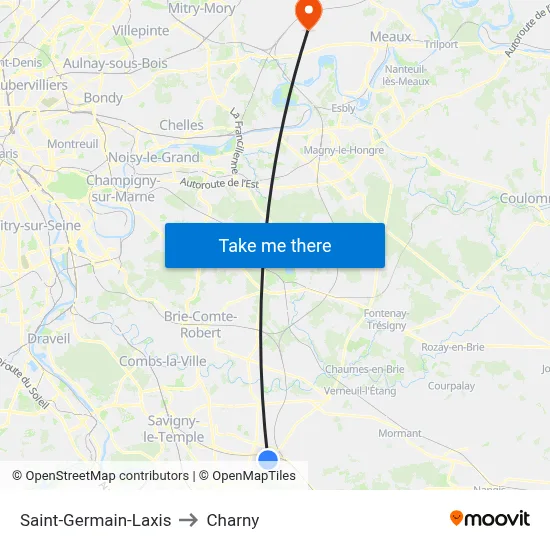 Saint-Germain-Laxis to Charny map