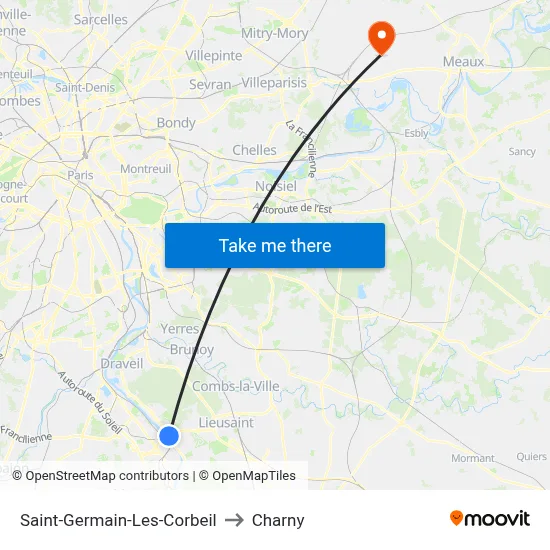 Saint-Germain-Les-Corbeil to Charny map