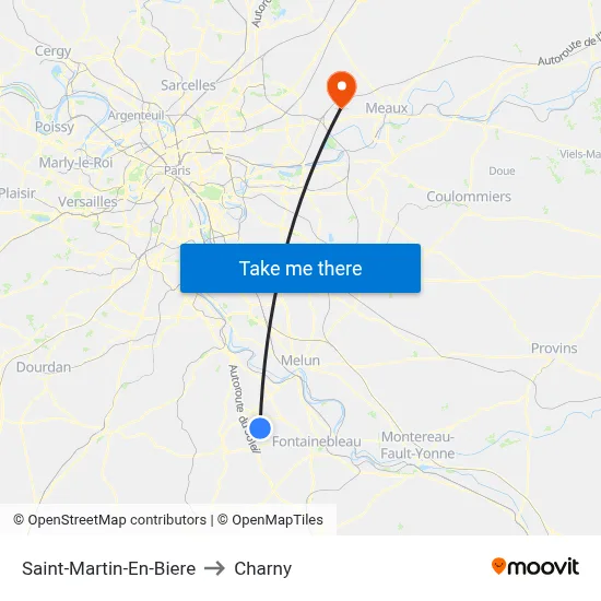 Saint-Martin-En-Biere to Charny map