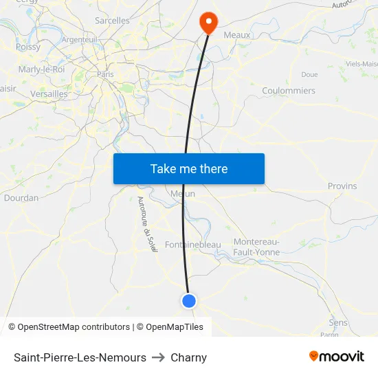 Saint-Pierre-Les-Nemours to Charny map