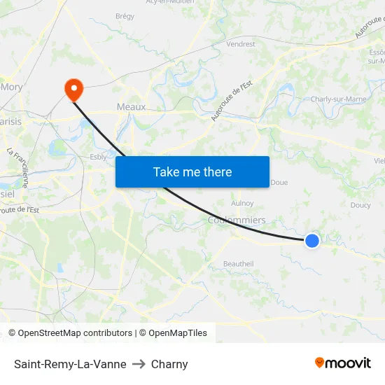 Saint-Remy-La-Vanne to Charny map