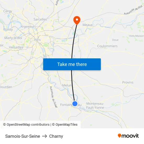 Samois-Sur-Seine to Charny map