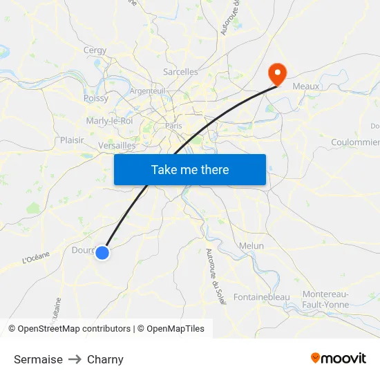 Sermaise to Charny map