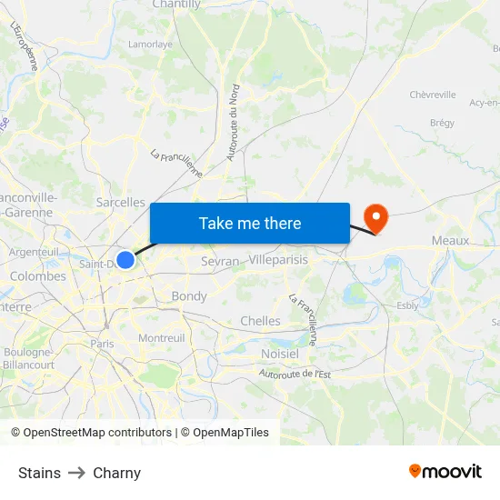 Stains to Charny map