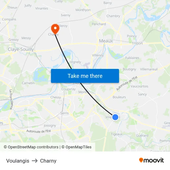 Voulangis to Charny map