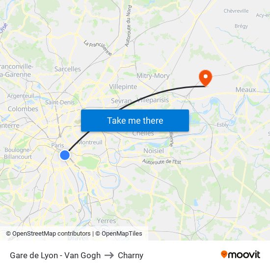 Gare de Lyon - Van Gogh to Charny map