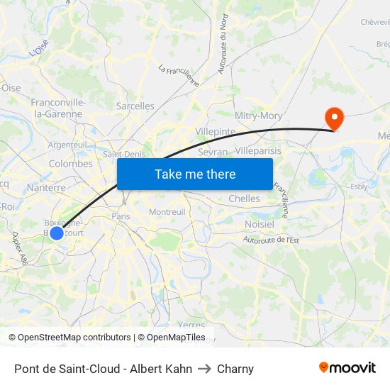 Pont de Saint-Cloud - Albert Kahn to Charny map
