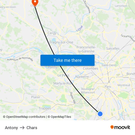 Antony to Chars map