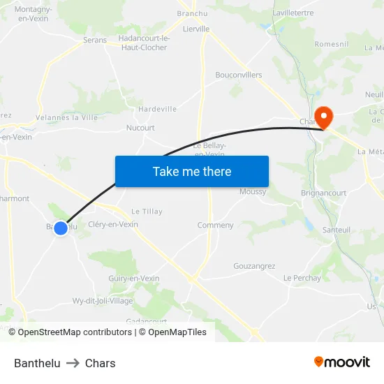 Banthelu to Chars map