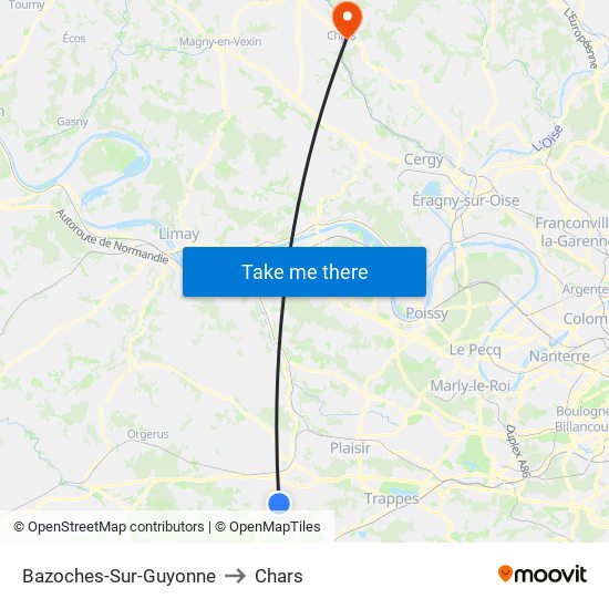 Bazoches-Sur-Guyonne to Chars map