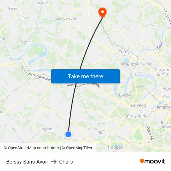 Boissy-Sans-Avoir to Chars map