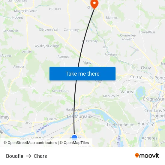 Bouafle to Chars map