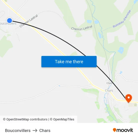 Bouconvillers to Chars map