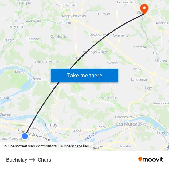 Buchelay to Chars map