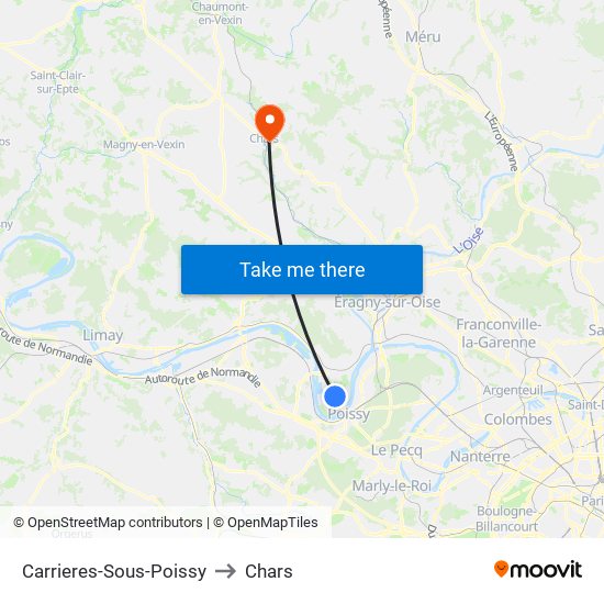 Carrieres-Sous-Poissy to Chars map