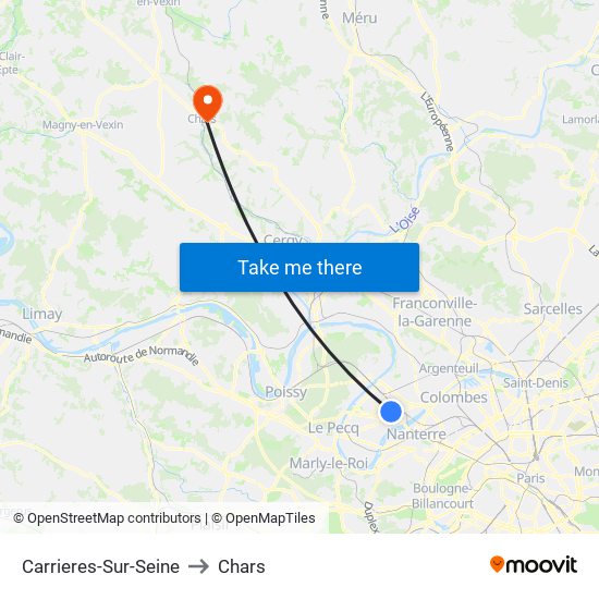 Carrieres-Sur-Seine to Chars map