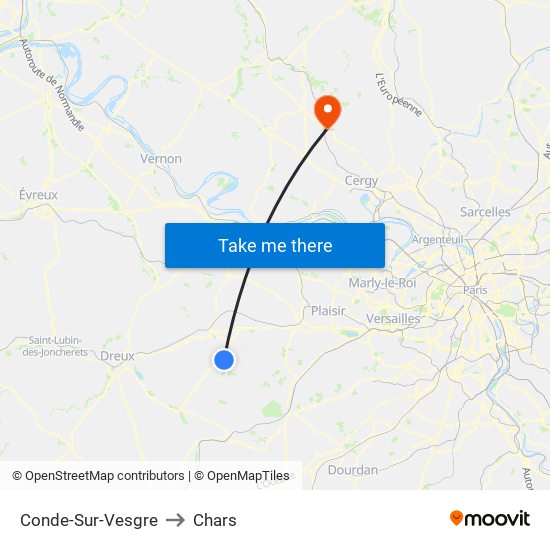 Conde-Sur-Vesgre to Chars map
