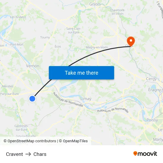 Cravent to Chars map
