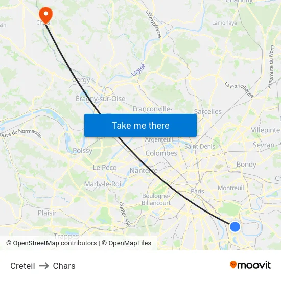Creteil to Chars map