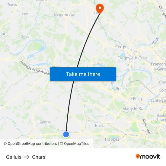 Galluis to Chars map