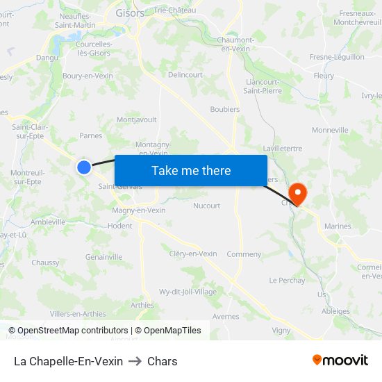 La Chapelle-En-Vexin to Chars map