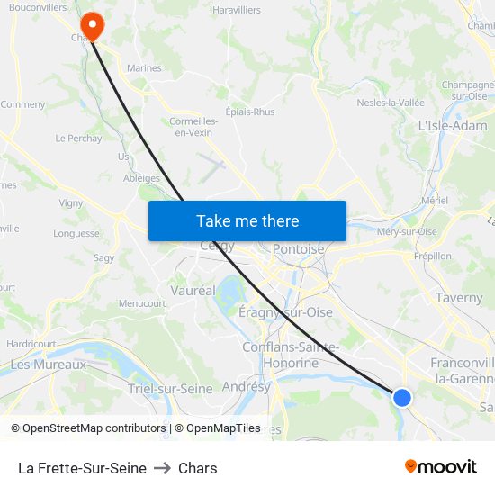 La Frette-Sur-Seine to Chars map