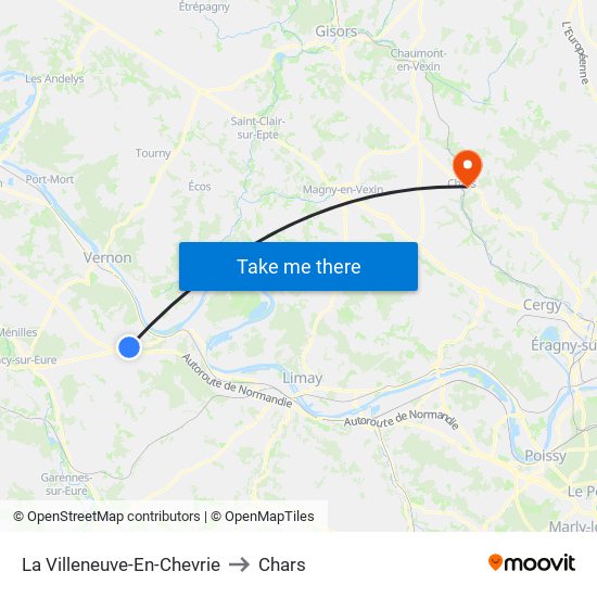 La Villeneuve-En-Chevrie to Chars map