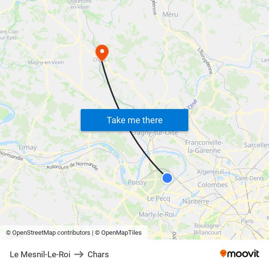 Le Mesnil-Le-Roi to Chars map