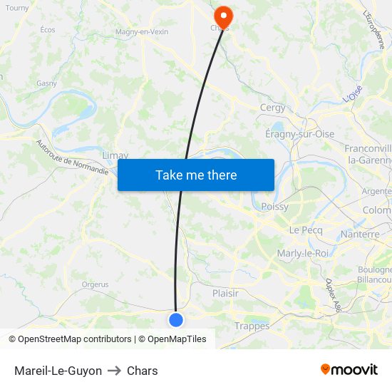 Mareil-Le-Guyon to Chars map