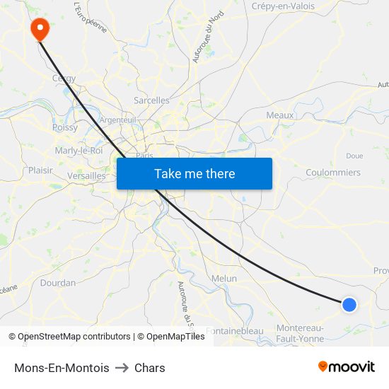 Mons-En-Montois to Chars map