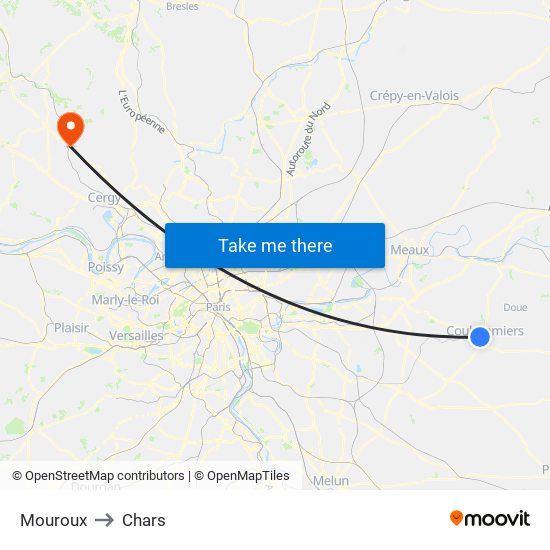 Mouroux to Chars map