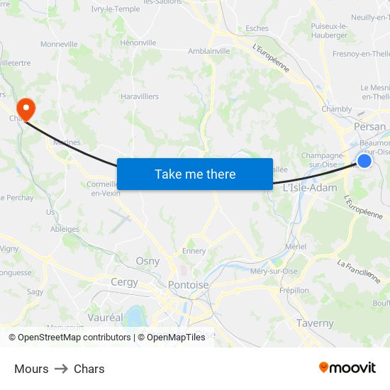 Mours to Chars map