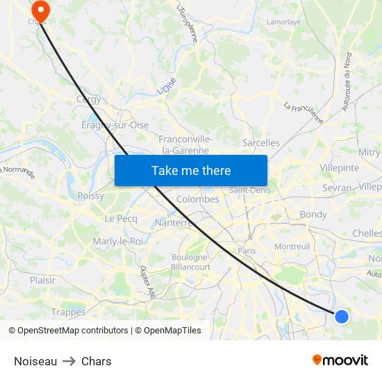 Noiseau to Chars map