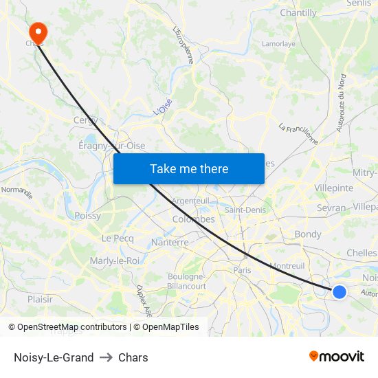 Noisy-Le-Grand to Chars map