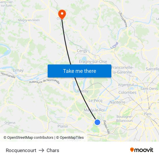 Rocquencourt to Chars map