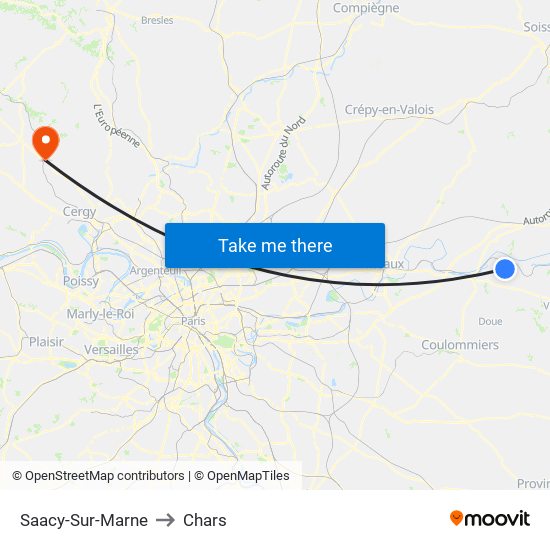 Saacy-Sur-Marne to Chars map
