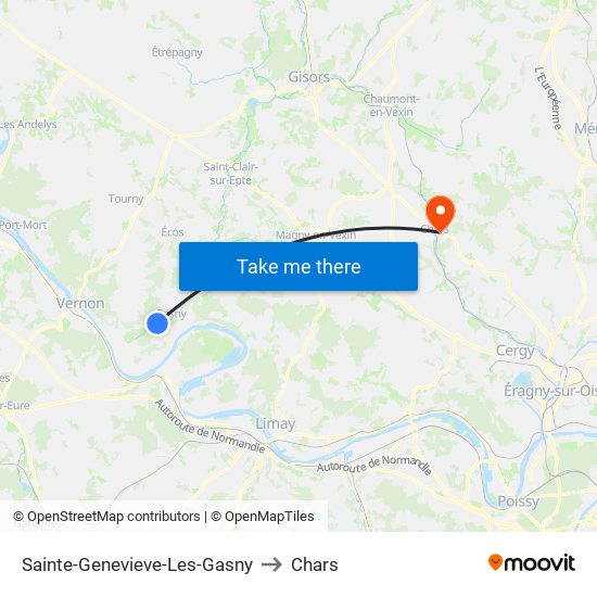 Sainte-Genevieve-Les-Gasny to Chars map