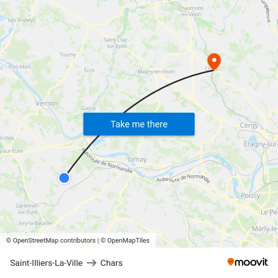 Saint-Illiers-La-Ville to Chars map