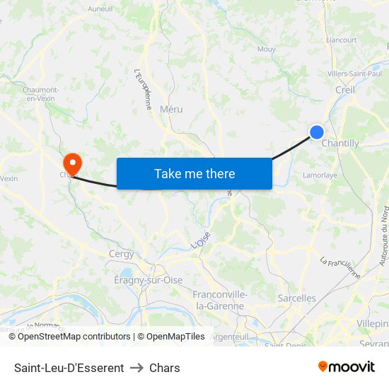 Saint-Leu-D'Esserent to Chars map