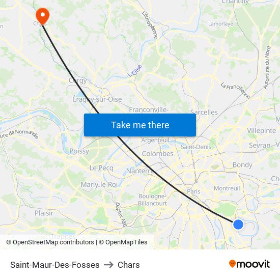 Saint-Maur-Des-Fosses to Chars map