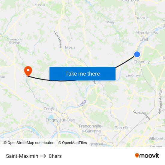 Saint-Maximin to Chars map