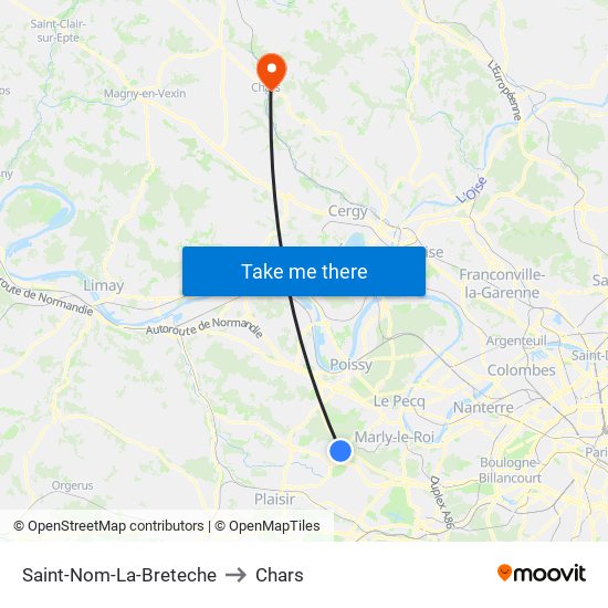 Saint-Nom-La-Breteche to Chars map