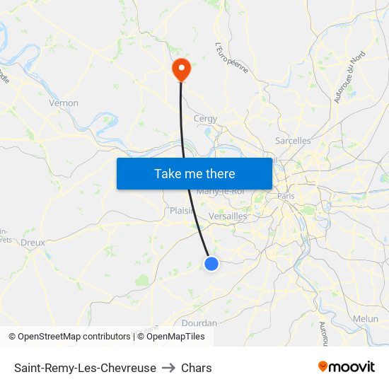 Saint-Remy-Les-Chevreuse to Chars map