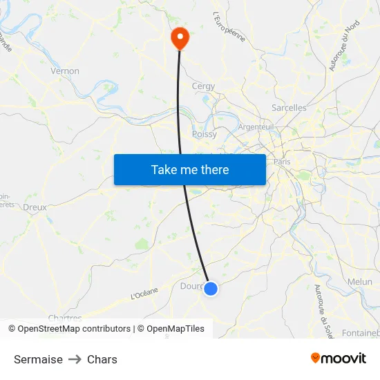 Sermaise to Chars map