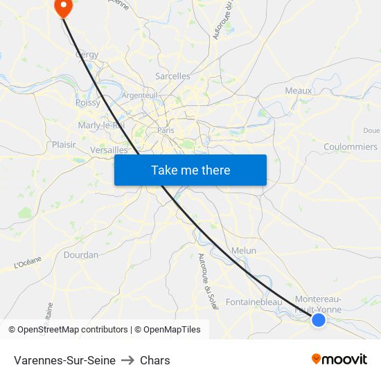 Varennes-Sur-Seine to Chars map