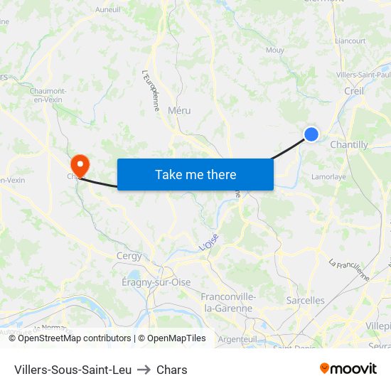 Villers-Sous-Saint-Leu to Chars map