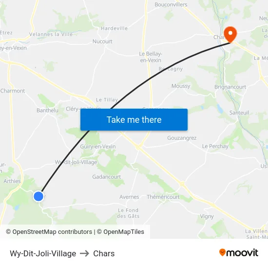 Wy-Dit-Joli-Village to Chars map