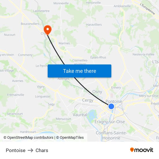 Pontoise to Chars map