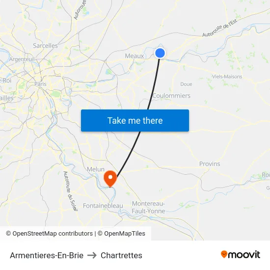 Armentieres-En-Brie to Chartrettes map